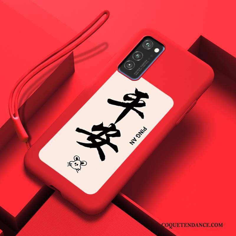 Honor View30 Coque Tout Compris Étui Net Rouge Nouveau