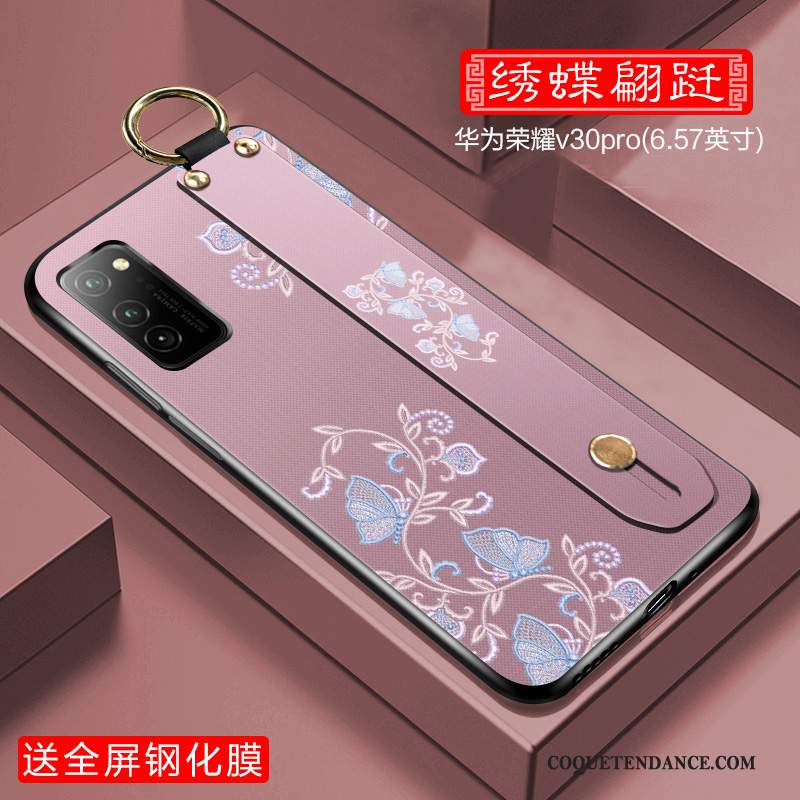 Honor View30 Pro Coque Protection Tout Compris Étui Violet Style Chinois