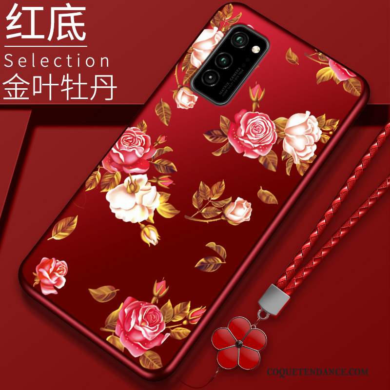 Honor View30 Pro Coque Rouge Dessin Animé Tempérer Incassable De Téléphone