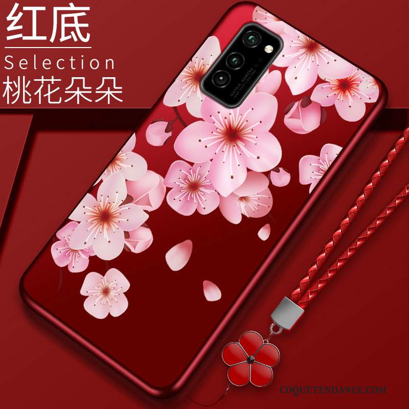 Honor View30 Pro Coque Rouge Dessin Animé Tempérer Incassable De Téléphone