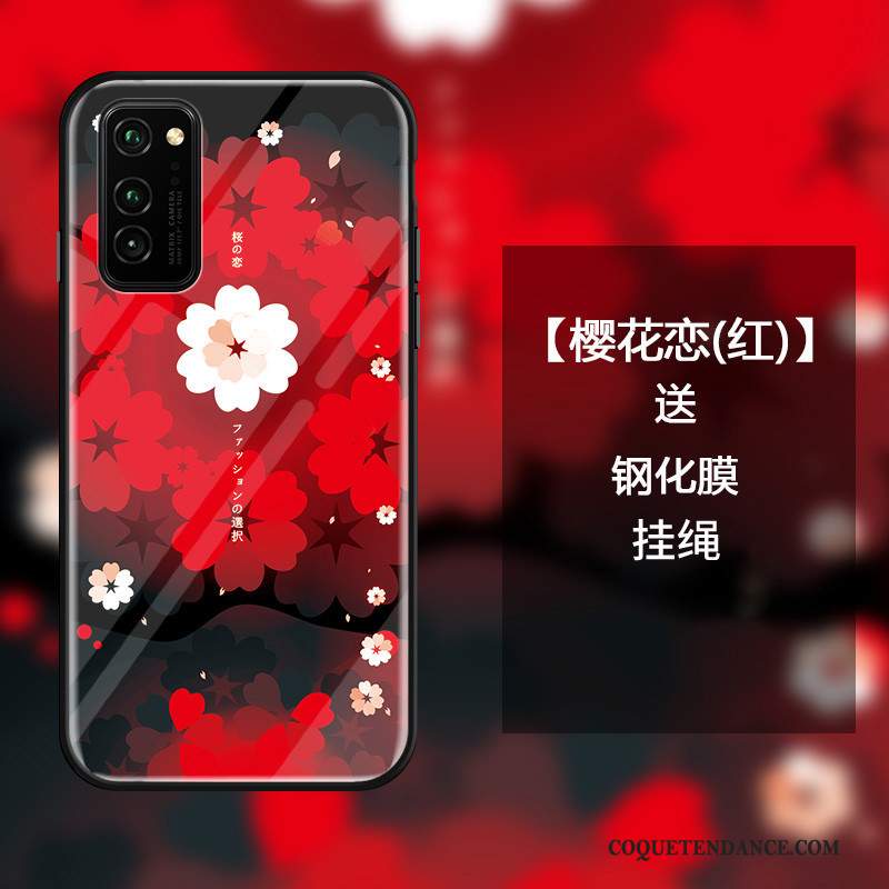 Honor View30 Pro Coque Sakura De Téléphone Verre Incassable Étui