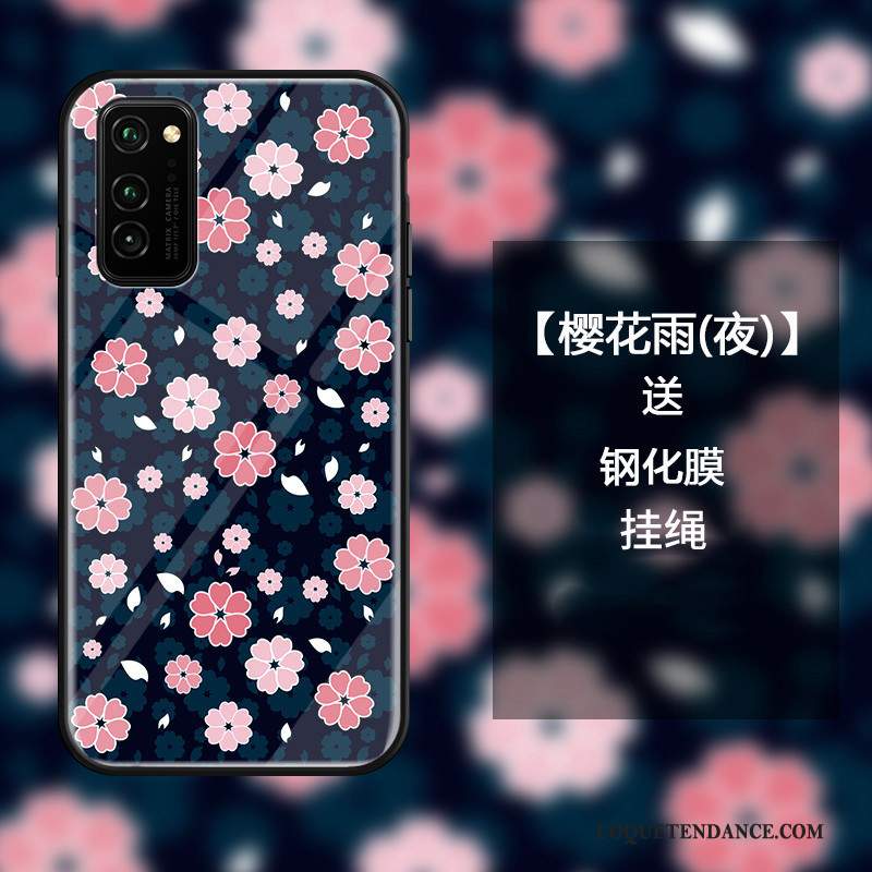 Honor View30 Pro Coque Sakura De Téléphone Verre Incassable Étui