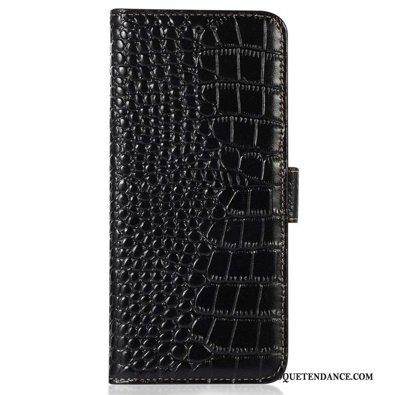 Housse Motorola Edge 40 Pro Style Crocodile RFID