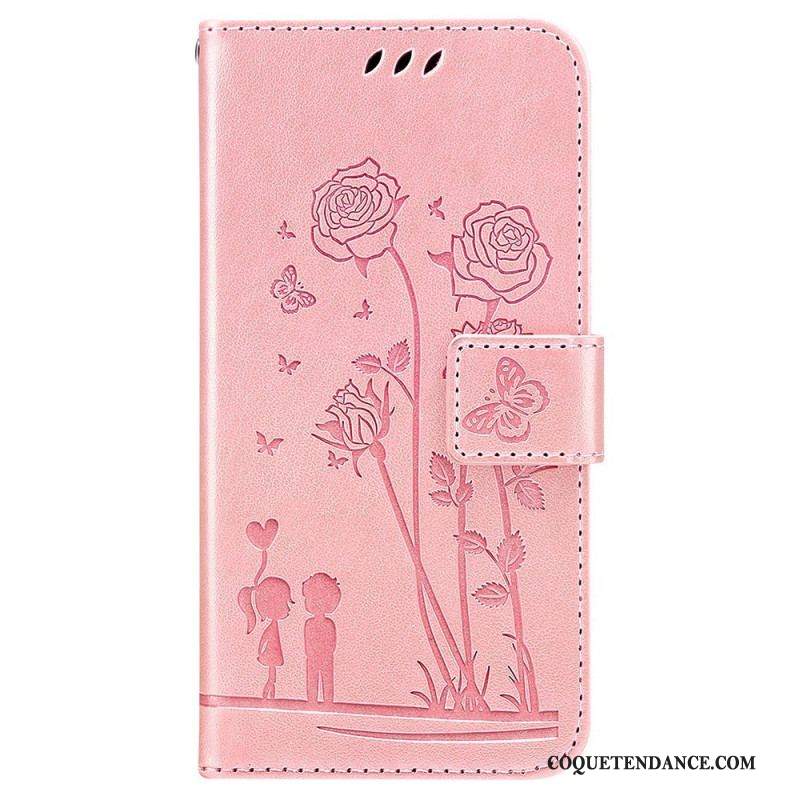 Housse Samsung Galaxy A13 Roses Romantiques à Lanière