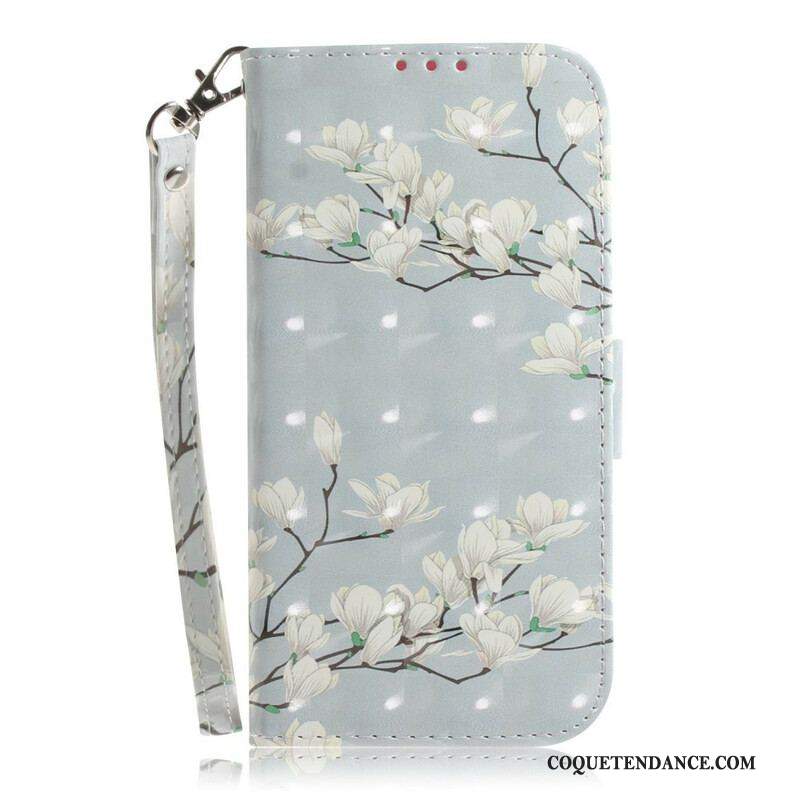 Housse Samsung Galaxy S20 FE Branche en Fleurs à Lanière