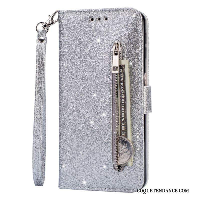 Housse Samsung Galaxy S22 5G Porte-Monnaie Paillettes