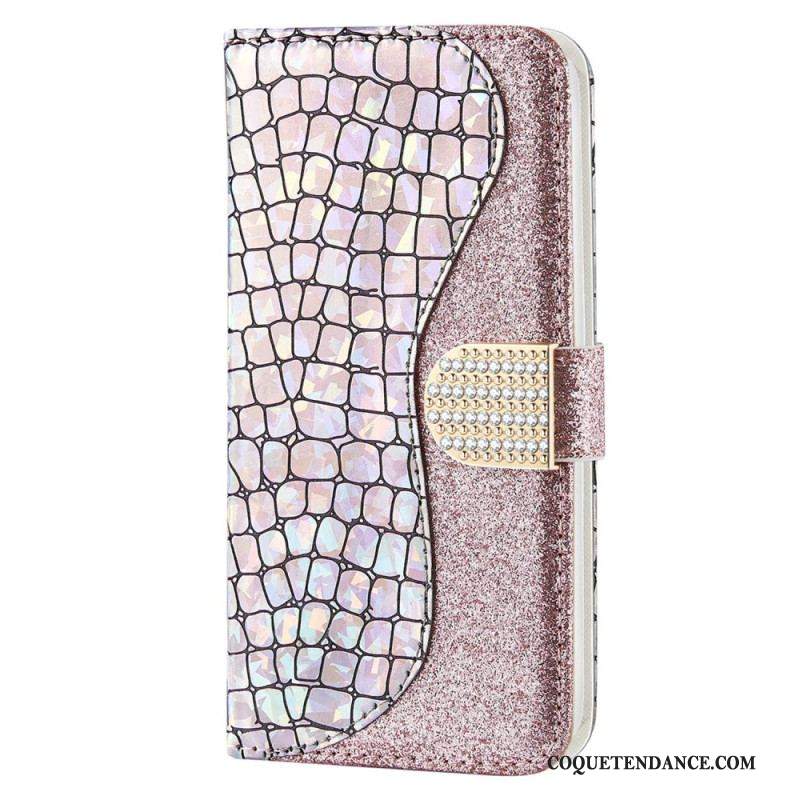 Housse Samsung Galaxy S23 5G Croco Diamants