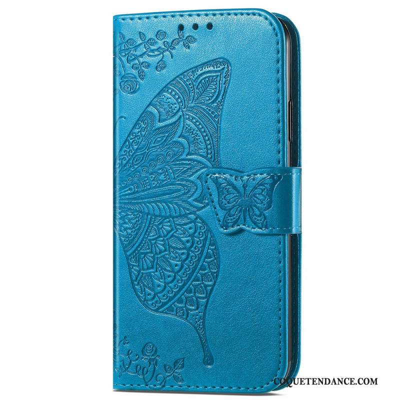 Housse Xiaomi Redmi Note 13 5G Papillon Baroque à Lanière