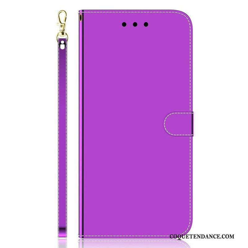 Housse iPhone 13 Mini Simili Cuir Couverture Miroir