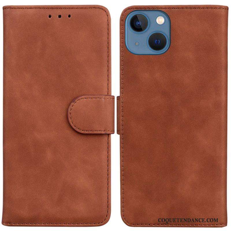 Housse iPhone 14 Plus Style Cuir Couture