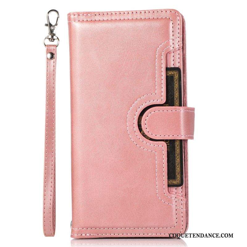 Housse iPhone 15 Plus Multi-Cartes et Pochette Frontale