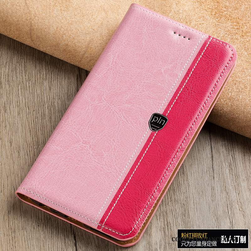 Htc Desire 530 Coque Cuir Véritable Étui Rouge Housse Incassable