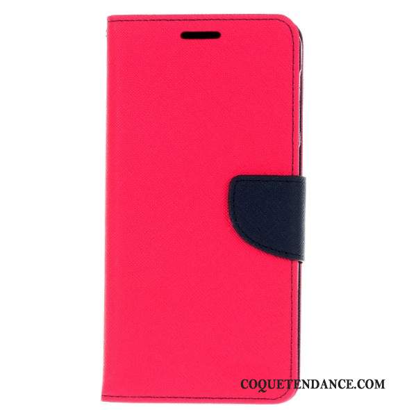 Htc Desire 728 Coque Bleu Étui En Cuir Portefeuille Support Protection