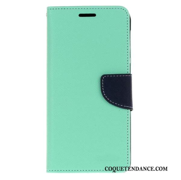 Htc Desire 728 Coque Bleu Étui En Cuir Portefeuille Support Protection