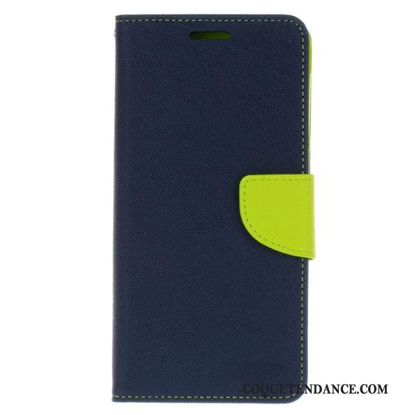 Htc Desire 728 Coque Bleu Étui En Cuir Portefeuille Support Protection