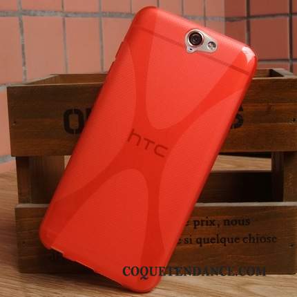 Htc One A9 Coque Fluide Doux Silicone Étui Rouge