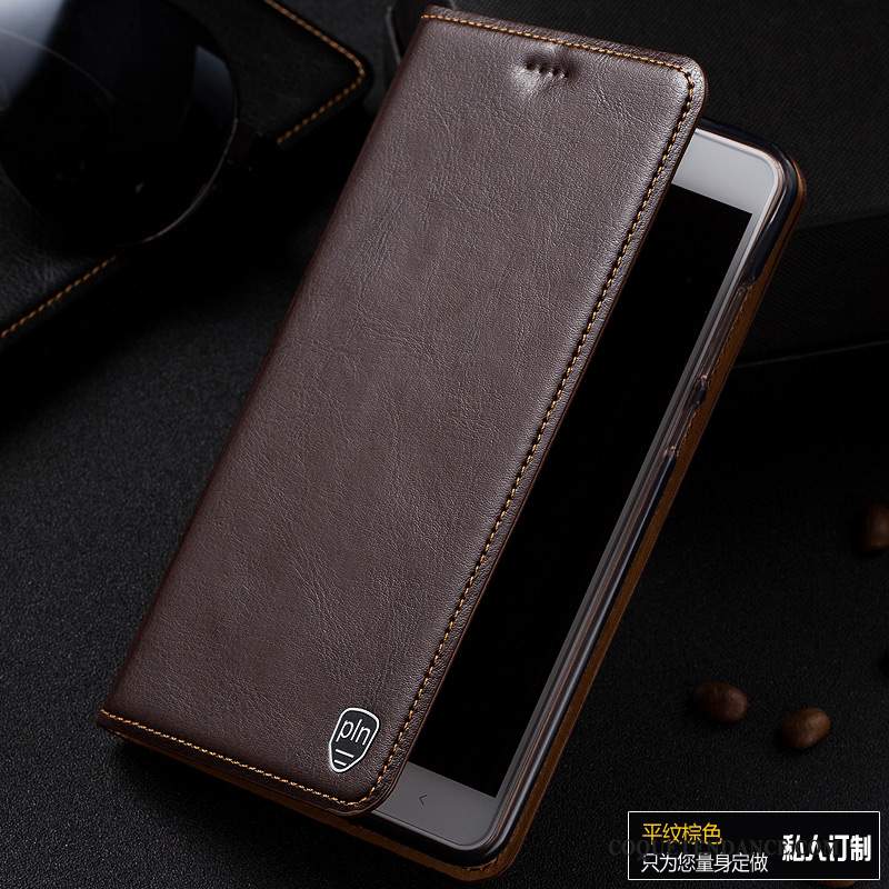 Htc One A9s Coque Housse Étui Protection Cuir Véritable Incassable