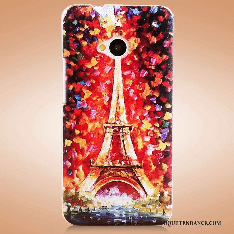 Htc One M7 Coque De Téléphone Blanc Étui Peinture Protection