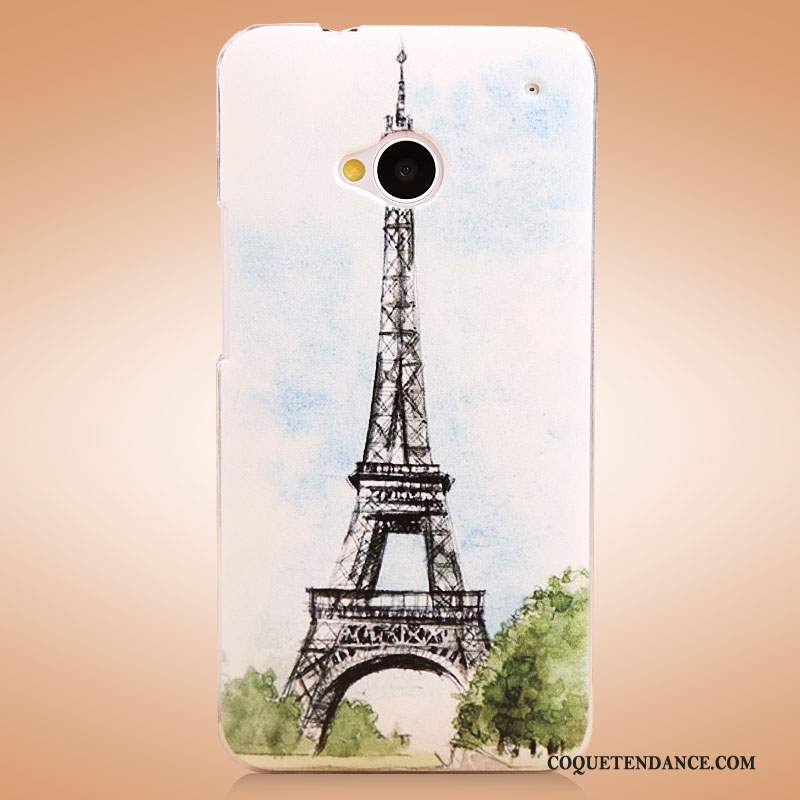 Htc One M7 Coque De Téléphone Blanc Étui Peinture Protection