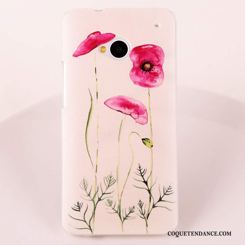 Htc One M7 Coque Rose Étui De Téléphone Protection