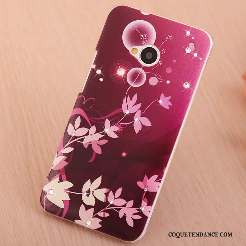 Htc One M7 Coque Violet Protection Peinture Étui