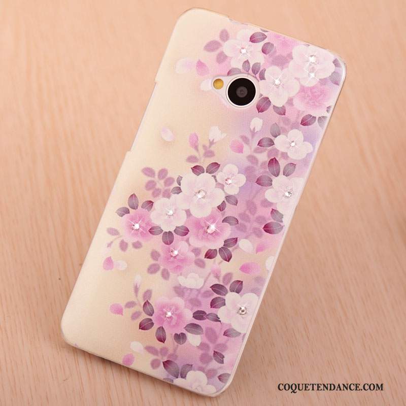 Htc One M7 Coque Violet Protection Peinture Étui