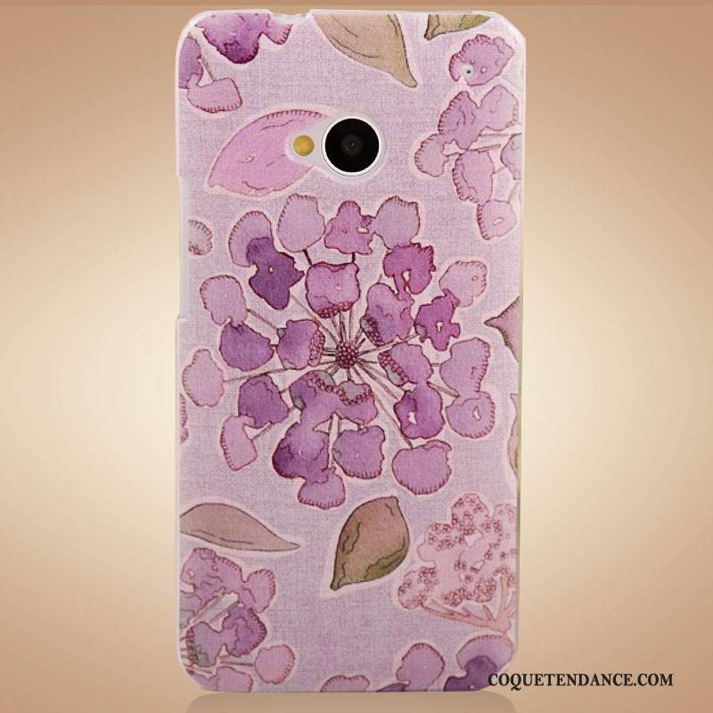 Htc One M7 Coque Étui Accessoires Peinture Violet