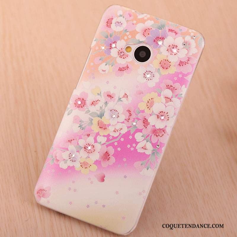 Htc One M7 Coque Étui Peinture De Téléphone Rose Élégant