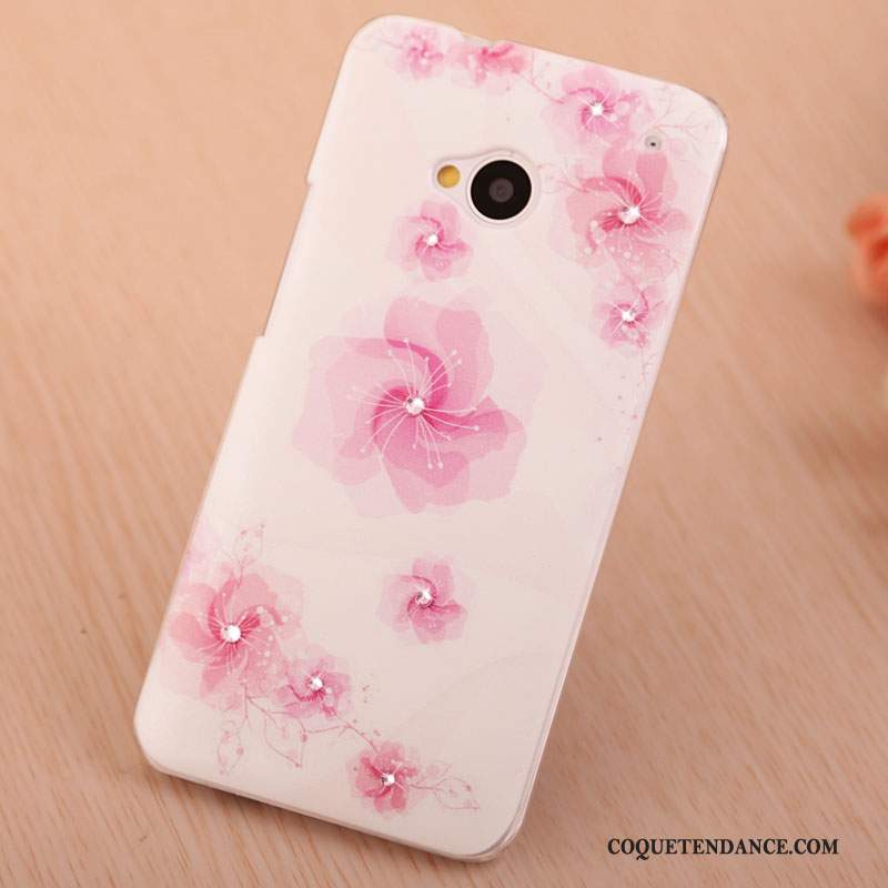 Htc One M7 Coque Étui Peinture De Téléphone Rose Élégant