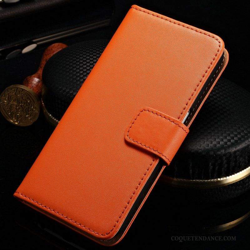 Htc One M7 Coque Étui Étui En Cuir Protection De Téléphone Orange