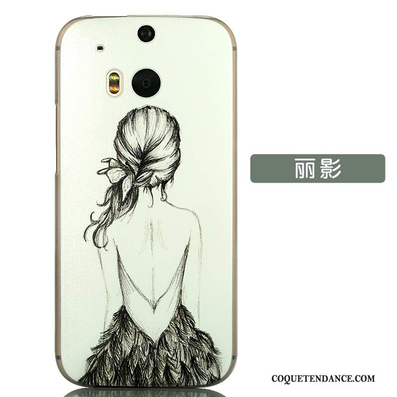 Htc One M8 Coque Protection Blanc Difficile Accessoires Dessin Animé