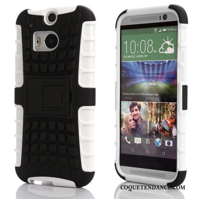 Htc One M8 Coque Support Incassable Rouge Protection
