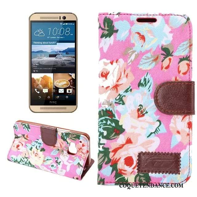 Htc One M9 Coque De Téléphone Carte Étui En Cuir Protection Multicolore