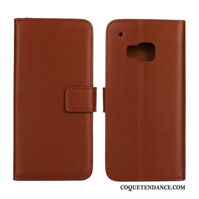 Htc One M9 Coque Étui Cuir Véritable Housse Protection Étui En Cuir