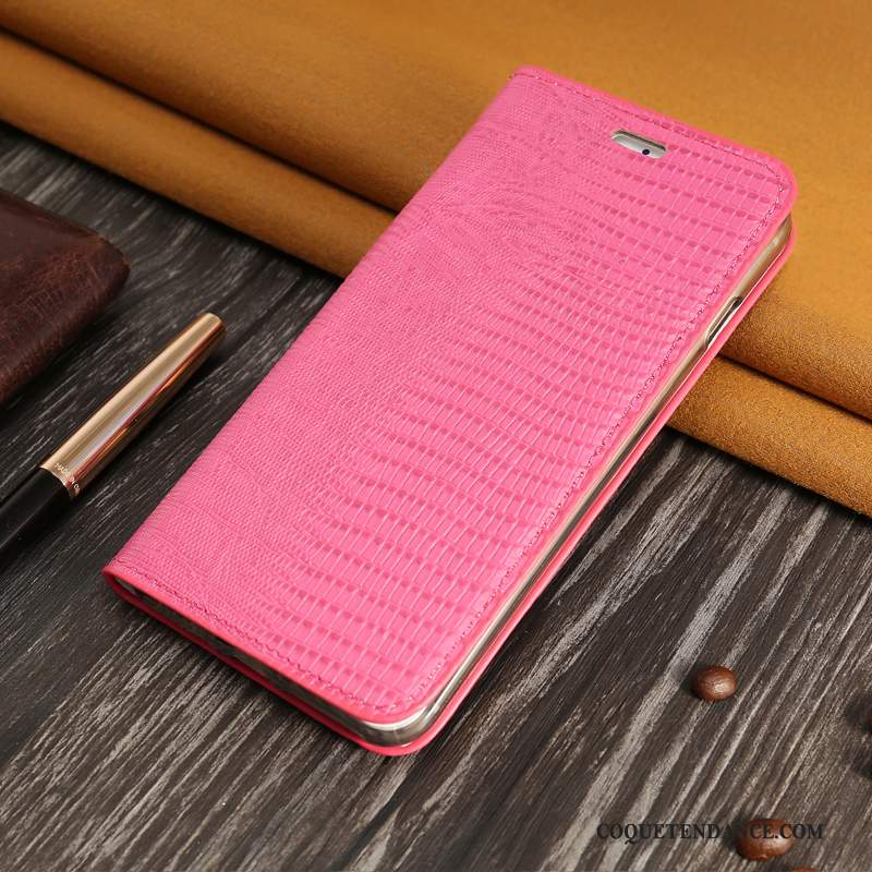 Htc U Play Coque Rose Cuir Véritable Difficile Modèle Fleurie