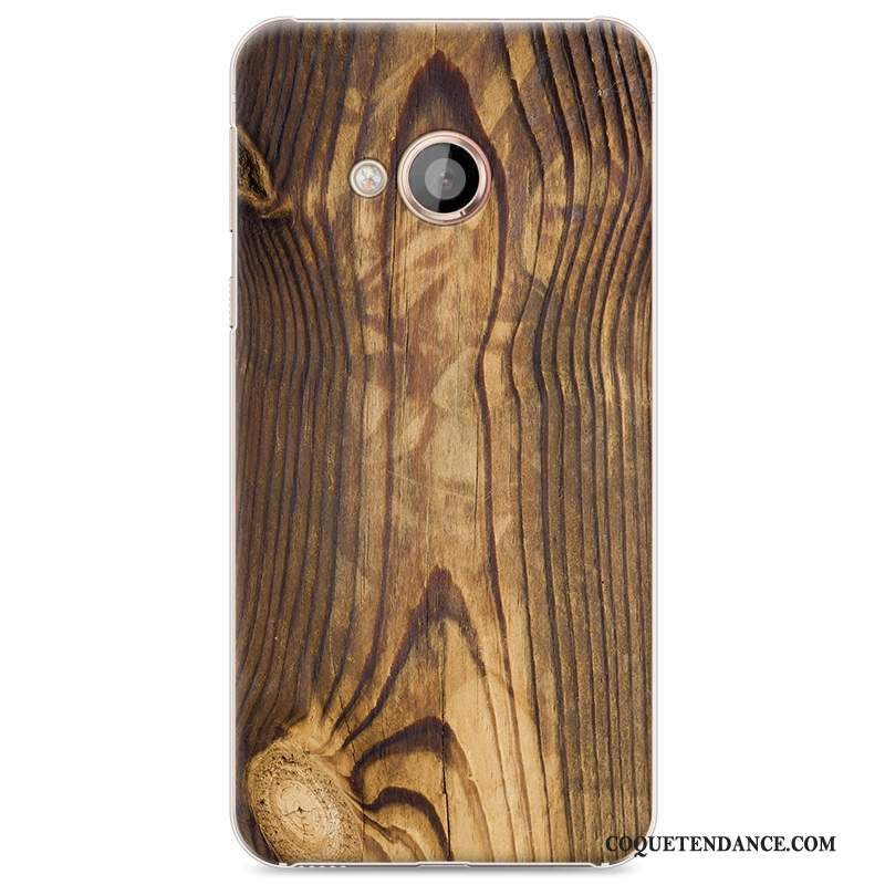 Htc U Play Coque Étui Bleu Marin Difficile Grain De Bois De Téléphone