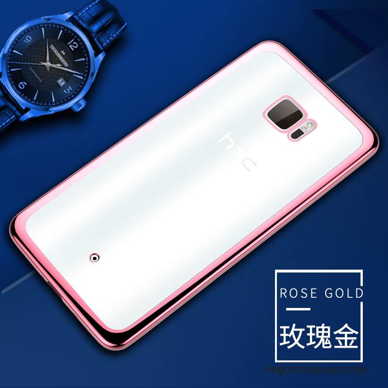 Htc U Ultra Coque De Téléphone Transparent Étui Protection Rose