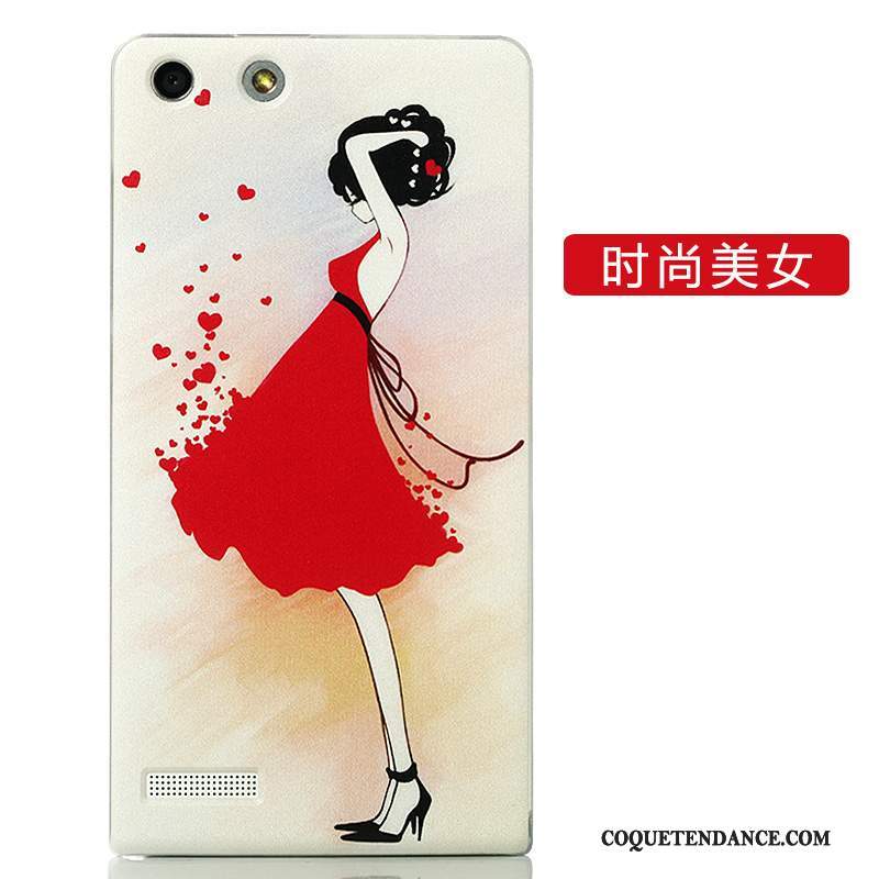 Huawei Ascend G6 Coque Couvercle Arrière Créatif Rose Protection Délavé En Daim