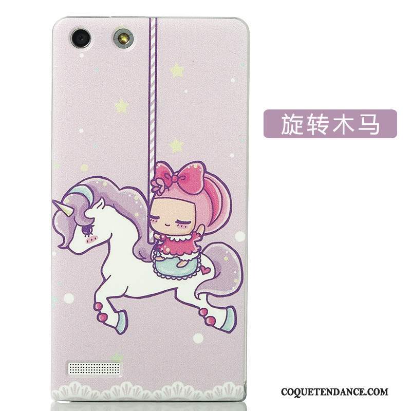 Huawei Ascend G6 Coque Couvercle Arrière Créatif Rose Protection Délavé En Daim