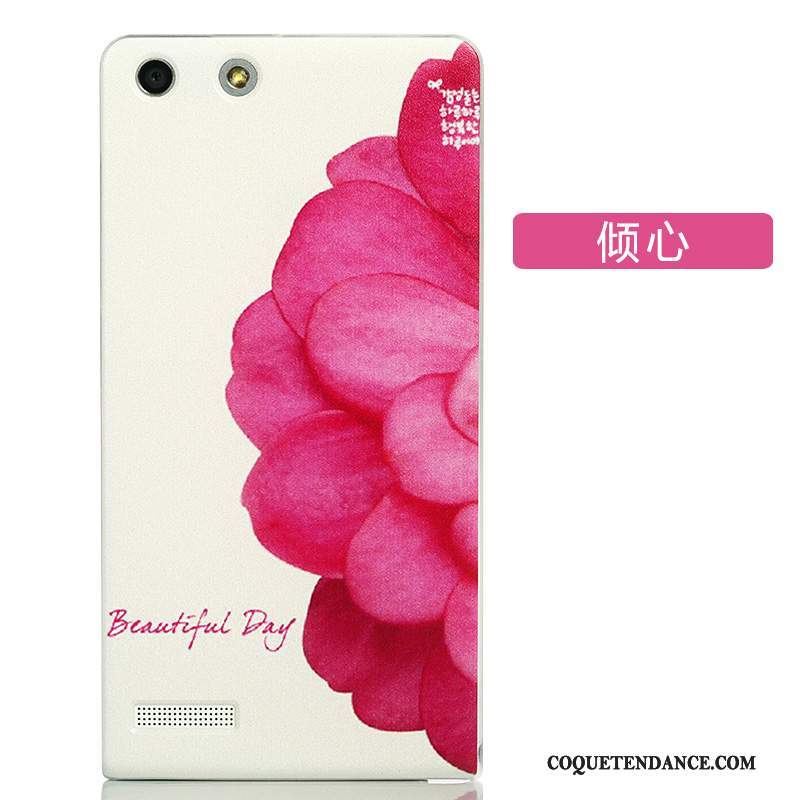 Huawei Ascend G6 Coque Couvercle Arrière Créatif Rose Protection Délavé En Daim