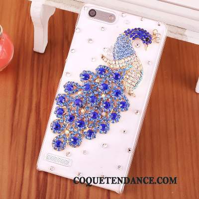 Huawei Ascend G6 Coque De Téléphone Strass Bleu Protection Étui