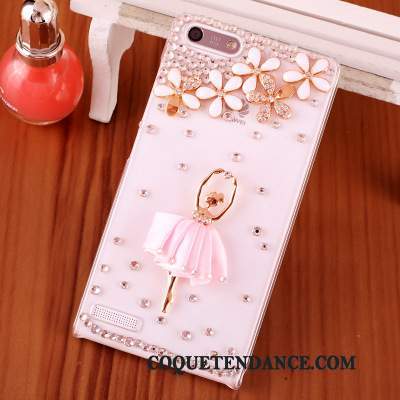 Huawei Ascend G6 Coque De Téléphone Strass Bleu Protection Étui