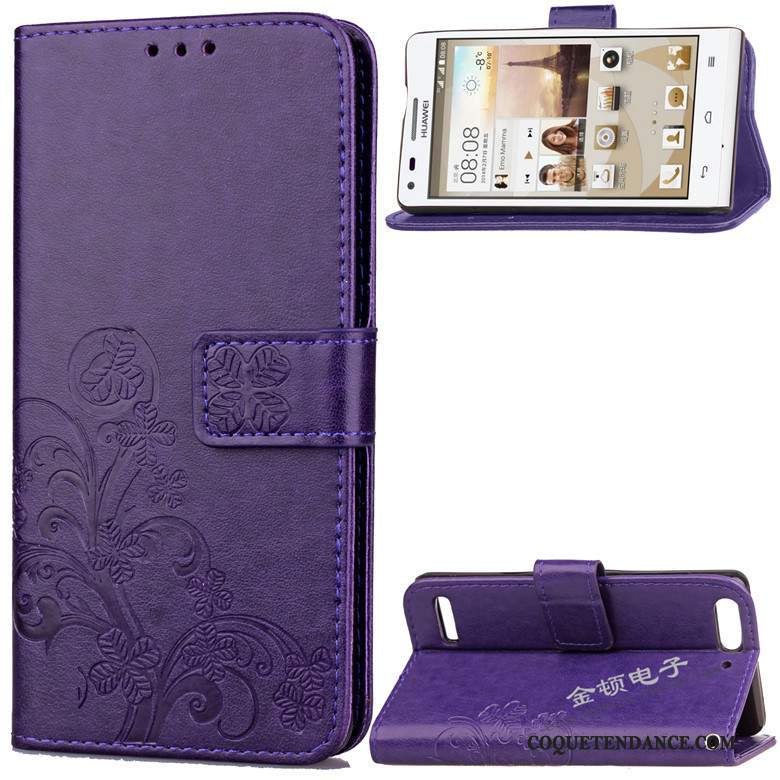 Huawei Ascend G6 Coque Foncé Silicone Incassable Violet Clamshell