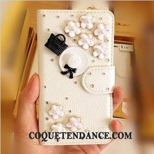 Huawei Ascend G6 Coque Étui En Cuir Strass Or Protection