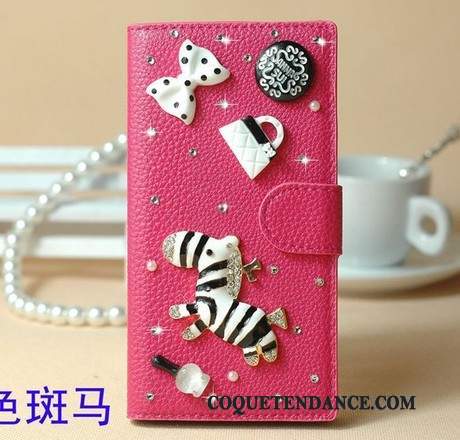 Huawei Ascend G6 Coque Étui En Cuir Strass Or Protection