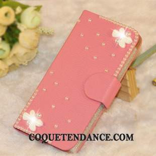 Huawei Ascend G6 Coque Étui En Cuir Strass Or Protection