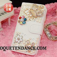 Huawei Ascend G6 Coque Étui En Cuir Strass Or Protection