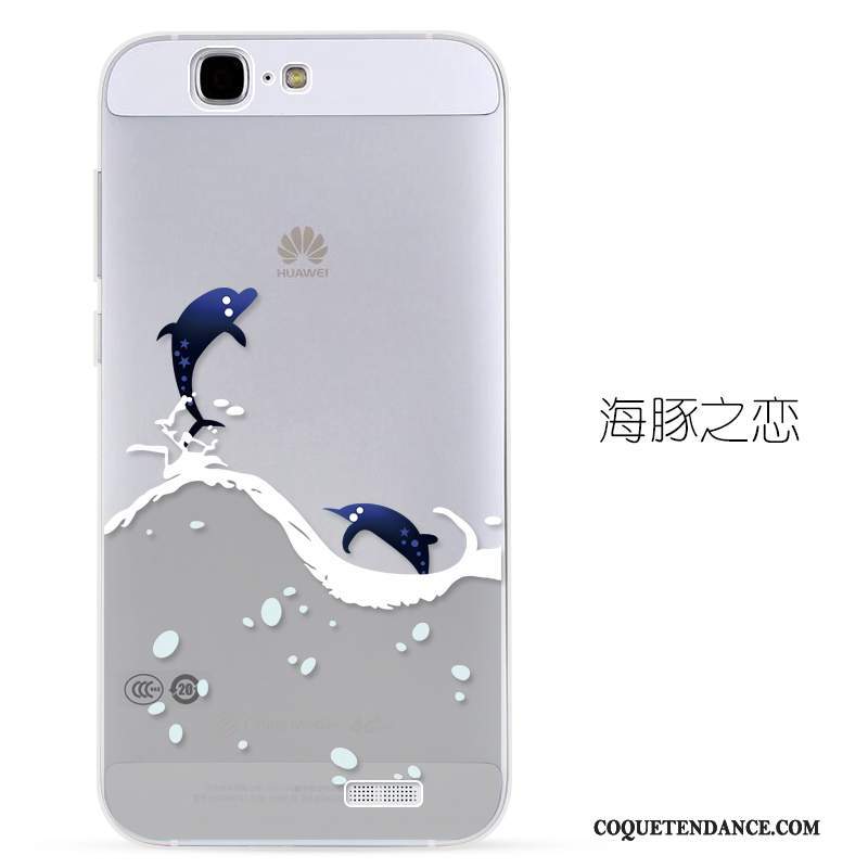 Huawei Ascend G7 Coque Silicone Étui Bleu Protection De Téléphone