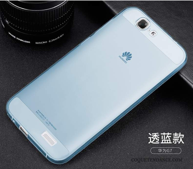 Huawei Ascend G7 Coque Étui Transparent Rose Silicone De Téléphone