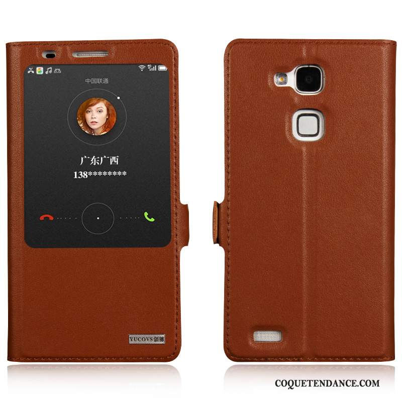 Huawei Ascend Mate 7 Coque Protection De Téléphone Cuir Véritable Étui Étui En Cuir